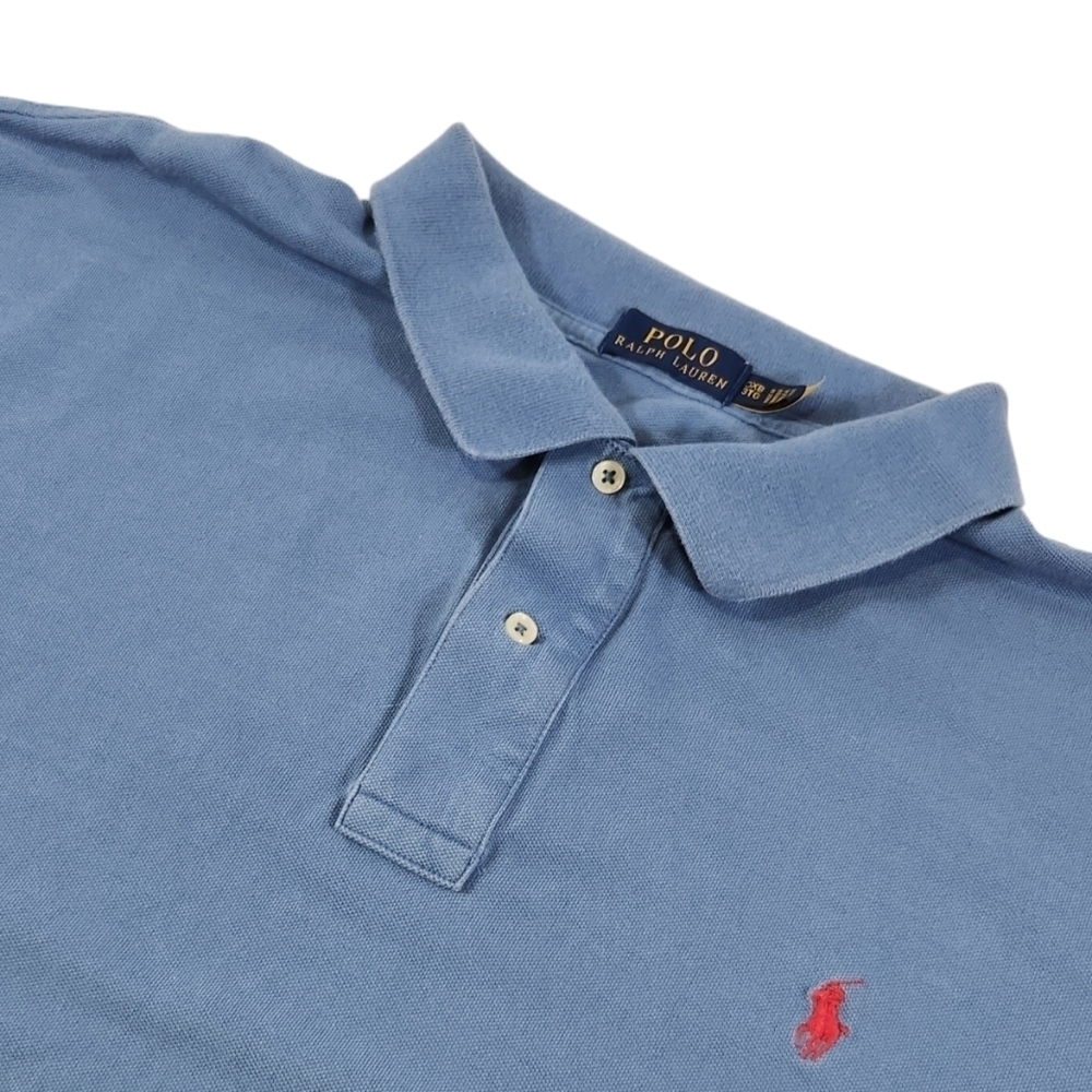 Polo Ralph Lauren Polo Shirt Mens 3XB Big Heather Blue Cotton Short Sleeve Pony